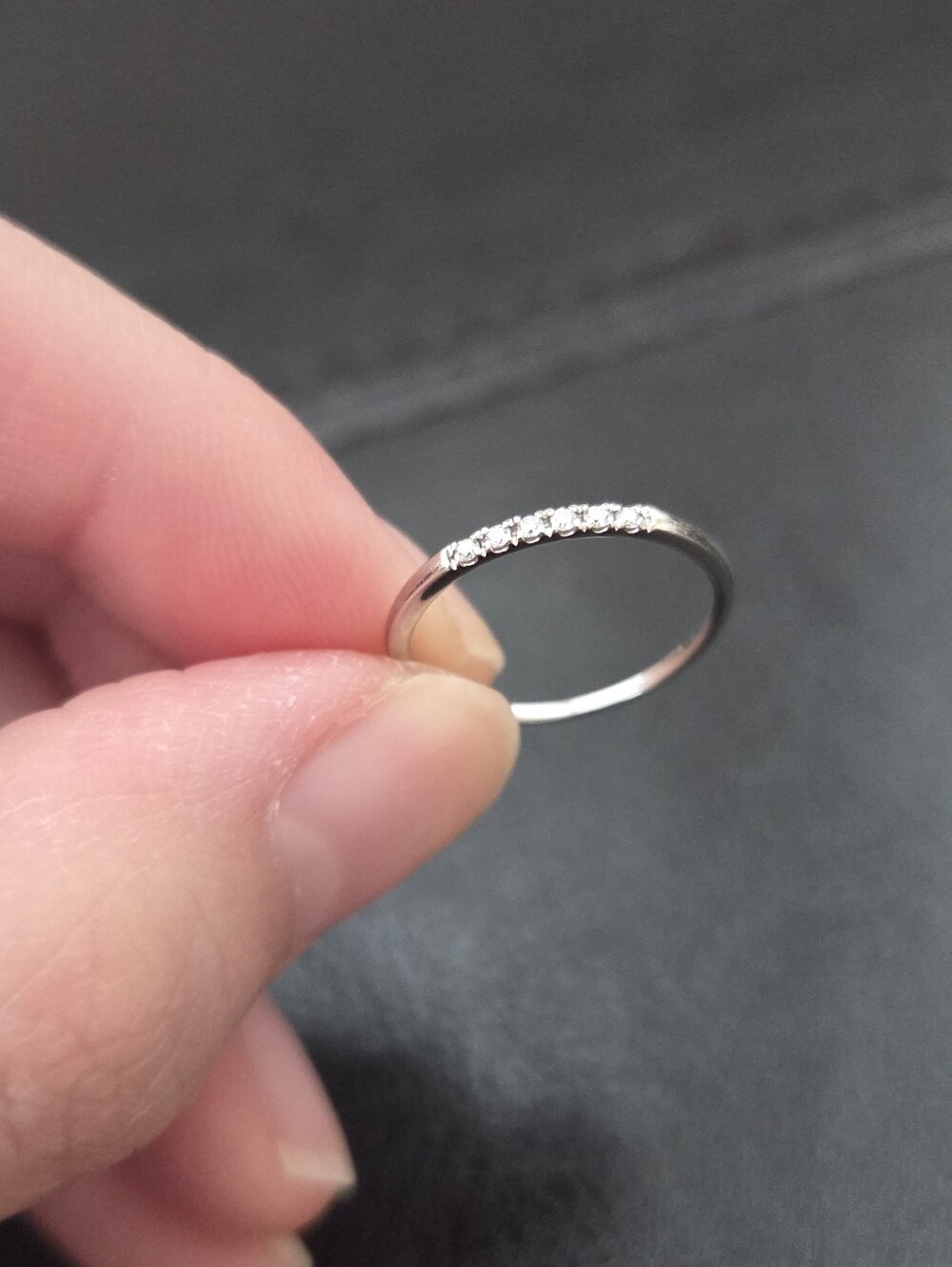 14 Karat White Gold Diamond Wedding Band Size 6